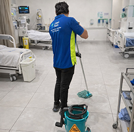 workspace cleaning professionals at work